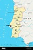 Portugal Political Map with capital Lisbon, national borders, most ...
