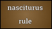 Nasciturus rule Meaning - YouTube