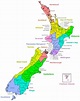 Map of New Zealand regions: political and state map of New Zealand