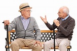 Dos Viejos Amigos Que Tienen Una Conversación Imagen de archivo ...