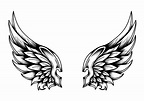 ilustração de tatuagem de asas de anjo tribal 10496533 Vetor no Vecteezy