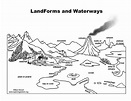 Landforms and Waterways – Coloring Nature