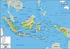 Indonesia Physical Wall Map by GraphiOgre