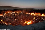 A flaming big hole that won’t stop burning: Giant gas crater called The ...