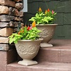 Sunnydaze Darcy Flower Pot Planter, Outdoor/Indoor Heavy-Duty Double ...