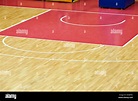 Basketball court parquet inindoors sport gym Stock Photo - Alamy
