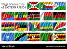 Waving flags of east africa Royalty Free Vector Image