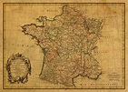 Vintage Map of France Old Schematic Circa 1771 on Worn Distressed ...