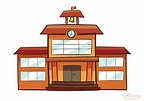 How to Draw a School | GetDrawings.com