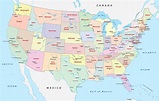 Mapa Dos Estados Unidos Com Cidades - EDULEARN