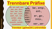 Trennbare Präfixe/Vorsilben | Verben mit trennbaren Präfixen/Vorsilben ...