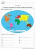 Printable Continent Worksheet For Kids