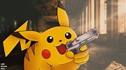 Anime Pokémon - Pikachu with Pistol - Psycho Pikachu Art - ID: 136998 ...