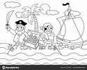 Dibujos animados piratas para colorear vector ilustración Stock Vector ...
