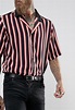 Reclaimed Vintage Inspired Revere Shirt With Short Sleeves In Stripe ...