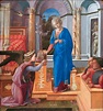 Fra Filippo Lippi - The Annunciation with two Kneeling Donors (c. 1440 ...