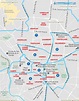 Madrid top tourist attractions map - Main neighbourhoods plan