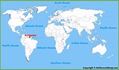 Suriname location on the World Map - Ontheworldmap.com