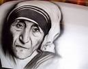 portrait of mother Teresa on a lambretta side panel