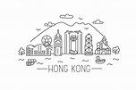 Illustration De Lineart De Hong Kong Dessin Au Trait De Hong Kong Style ...