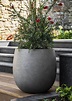 Enclave Bolla 550 - H55cm Large Mid-Grey Rounded GRP Garden Planter ...