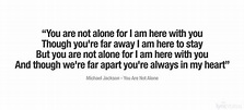 Michael Jackson - You Are Not Alone lyrics | Musicas trechos de, Musica ...