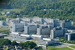 Bielefeld aus der Vogelperspektive: Campus- Gebäude der Universität Bielefeld in Bielefeld im ...