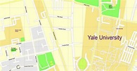 Yale University Printable Map, New Haven, Connecticut, US, exact vector ...