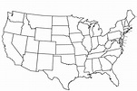 Blank Printable US Map with States & Cities