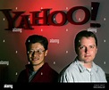 Yahoo co founders Jerry Yang, left, and David Filo pose for a portrait ...