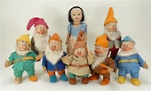 Chad Valley large size Snow White and the Seven Dwarfs soft toys, circa 1937,