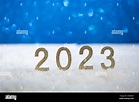 Feliz Año Nuevo 2023. Hermoso fondo nevado de Navidad con números ...