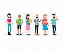 Vector Illustration Of Group Of People Of Different