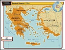 Mapa de la antigua Grecia - Antigua mapa de Grecia (Sur de Europa - Europa)