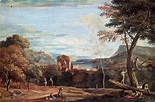 Landscape with Woodcutters and Two Horsemen Painting | Marco Ricci Oil ...