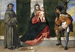 Tiziano, Vecellio di Gregorio -- La Virgen con el Niño, entre San ...