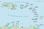 Caribbean Islands Map with Countries, Sovereignty, and Capitals | Mappr