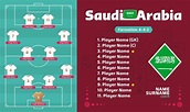 arabia saudita alineación fútbol 2022 torneo etapa final vector ilustración. tabla de alineación ...