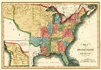 1832 Map Of United States With Capital Building - Map