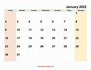 Monthly Calendar 2022 | Free Download, Editable and Printable
