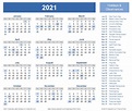 2021 Calendar With Holidays Listed | Calendar Template Printable