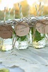 DIY mason jar wedding favors -have guests put their names on the cards ...