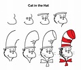 Cat in the Hat | Dr seuss drawings, Dr seuss art, Easy drawings