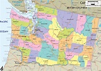 Washington State Map With Cities And Counties – Map Vector