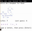ASCII Art Hangman for Kids