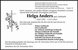 Traueranzeigen von Helga Anders | www.trauerundgedenken.de