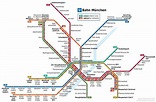 Map of Munich metro: metro lines and metro stations of Munich