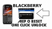 All Blackberry Phone Mep Code 0 Direct Unlock ! Fix No Valid Sim Card ...