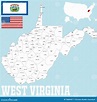 Mappa Della Contea Del Virginia Occidentale Illustrazione Vettoriale ...