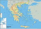 Grecia mapa física – papel laminado [ga] A2 Size 42 x 59.4 cm : Amazon ...